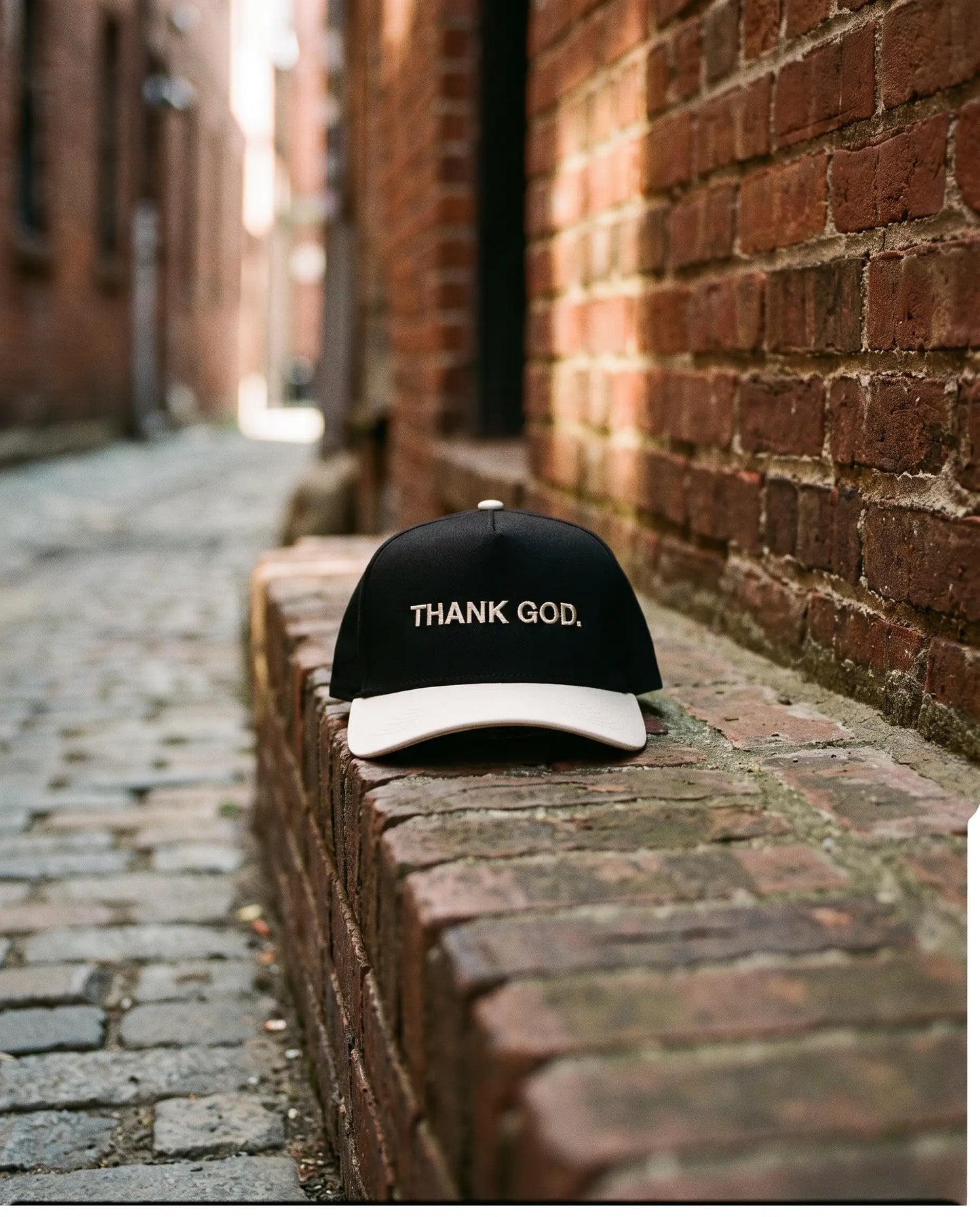 Thank God Hat, Black and Cream product shot