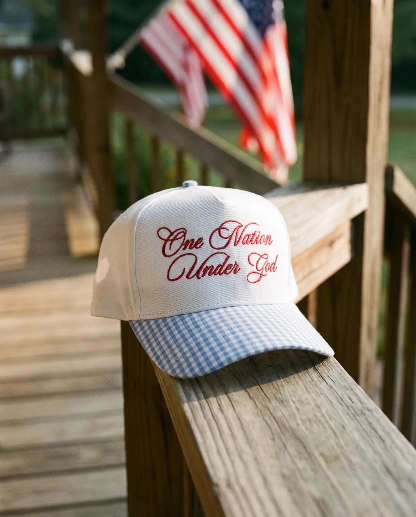 One Nation Under God Hat, Script product shot