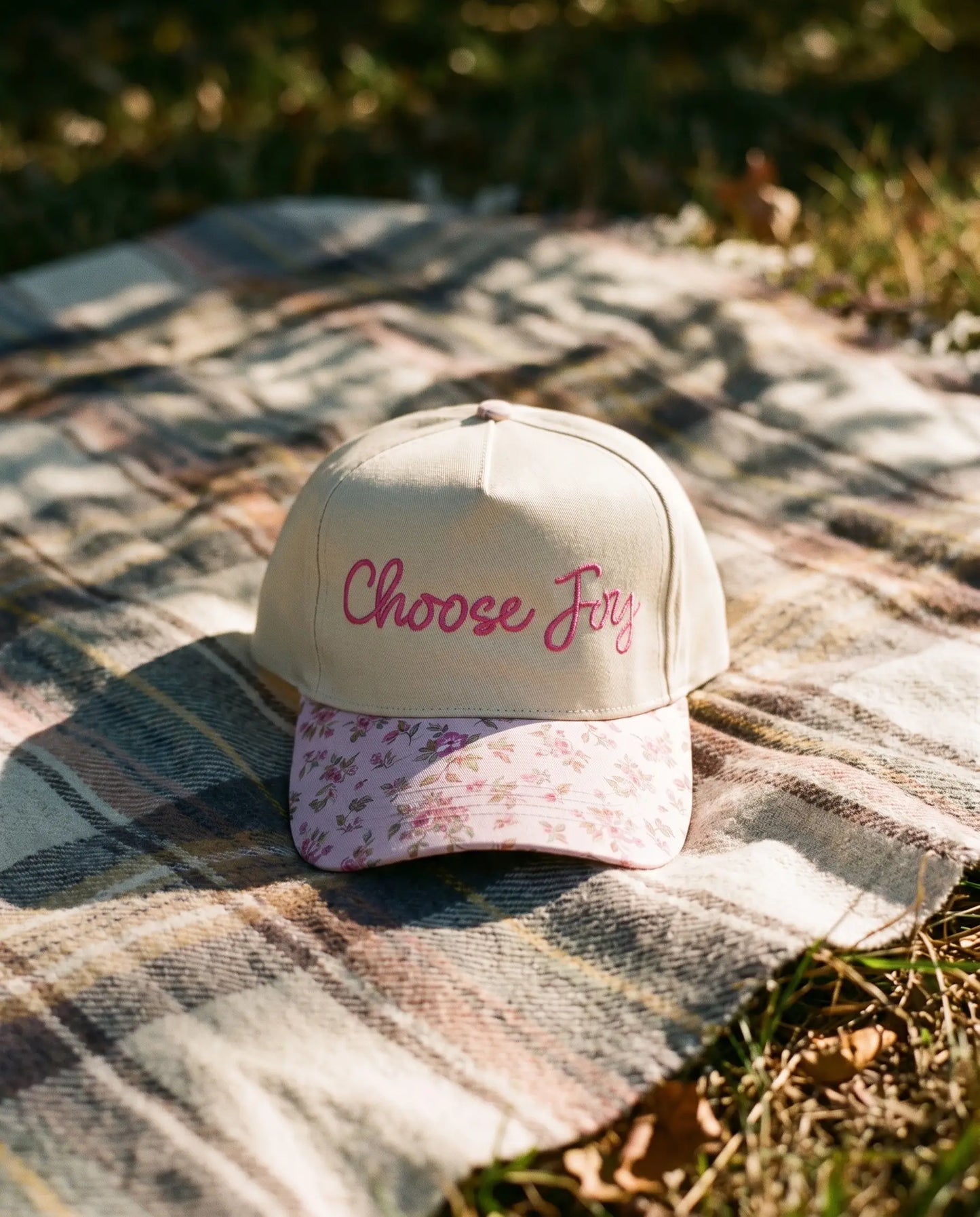 Choose Joy Hat, Floral Brim product shot
