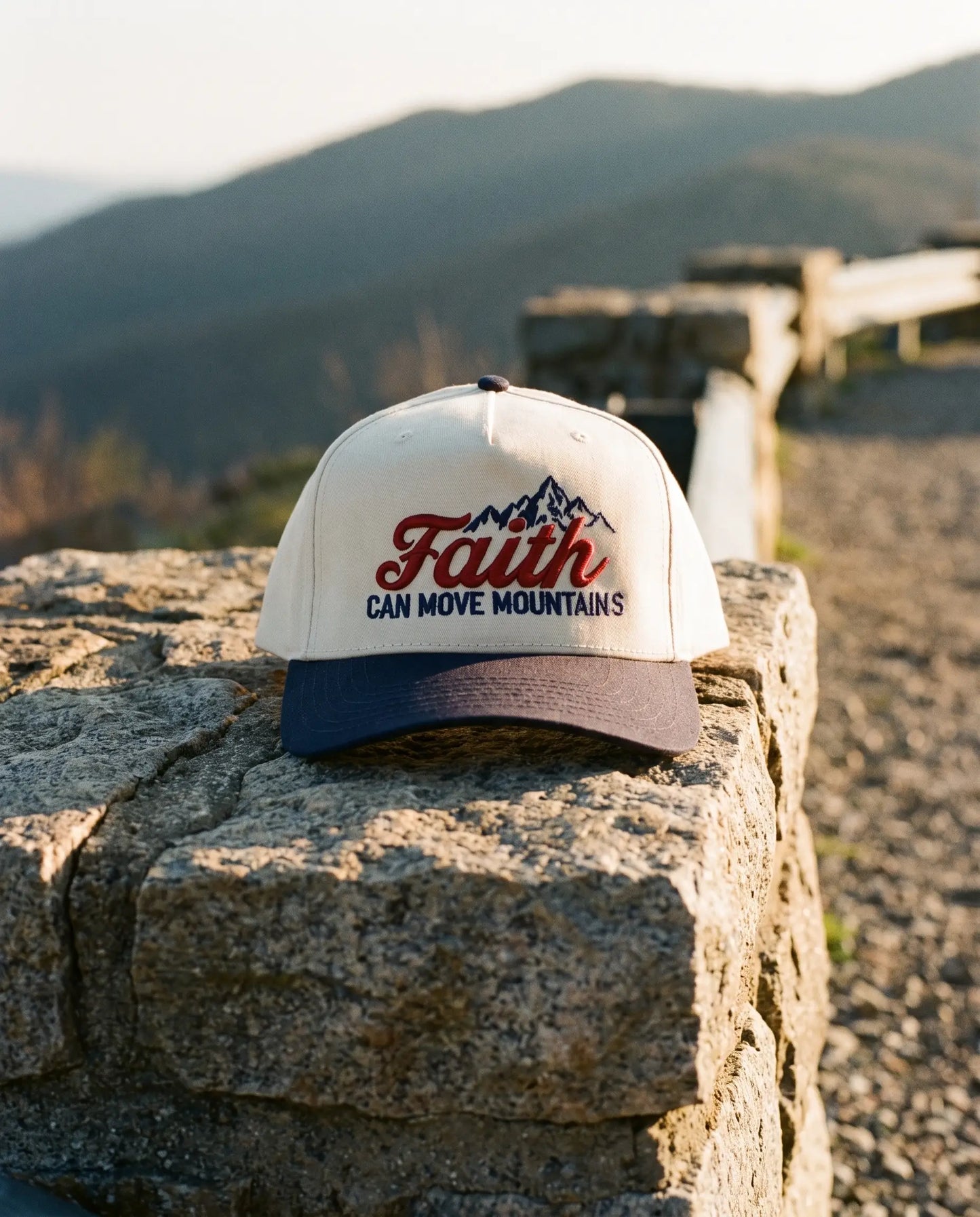 Faith Can Move Mountains Hat, Navy product shot