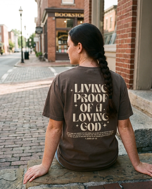 Model wearing the Living Proof Shirt