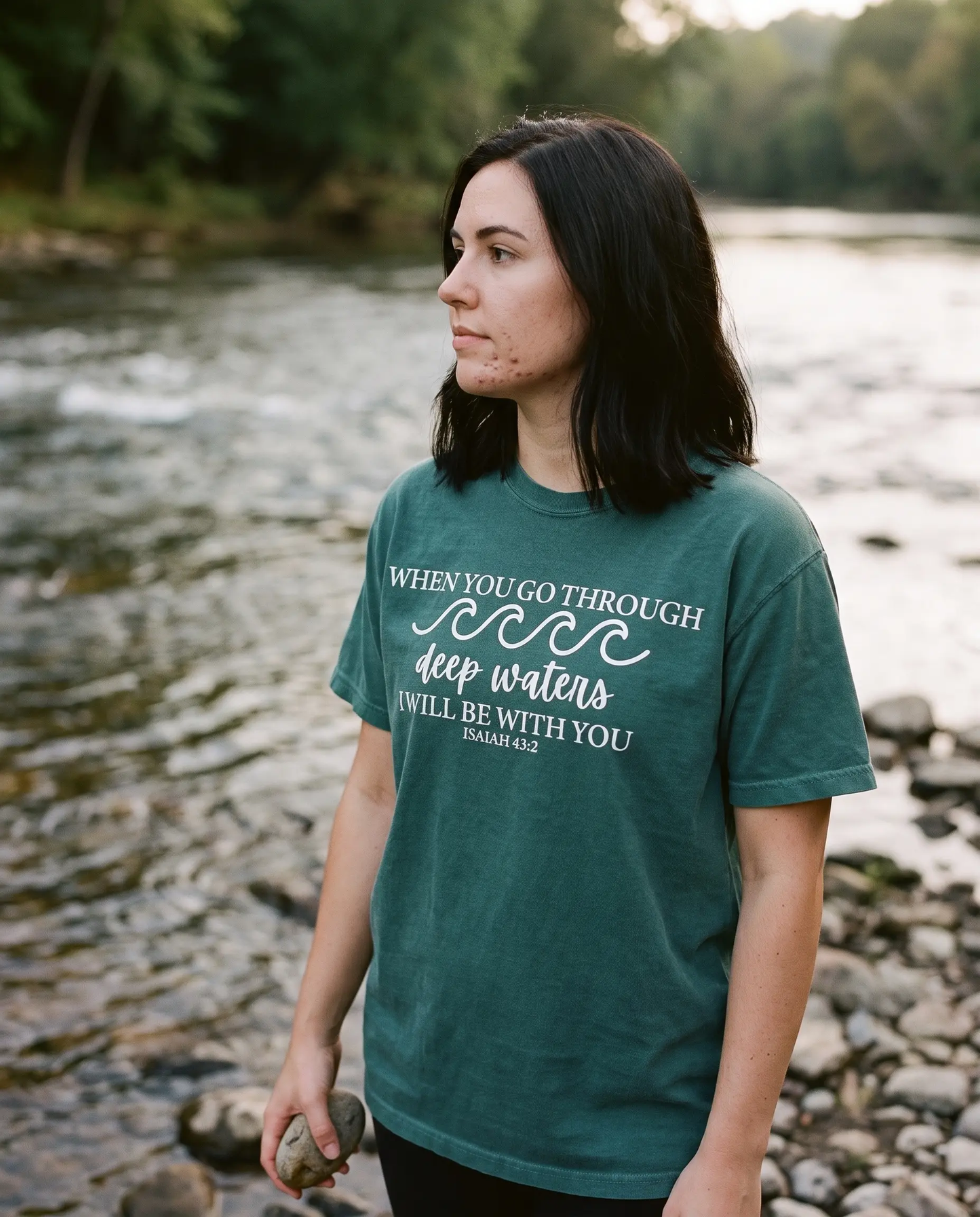 Model wearing the I Will Be With You Shirt