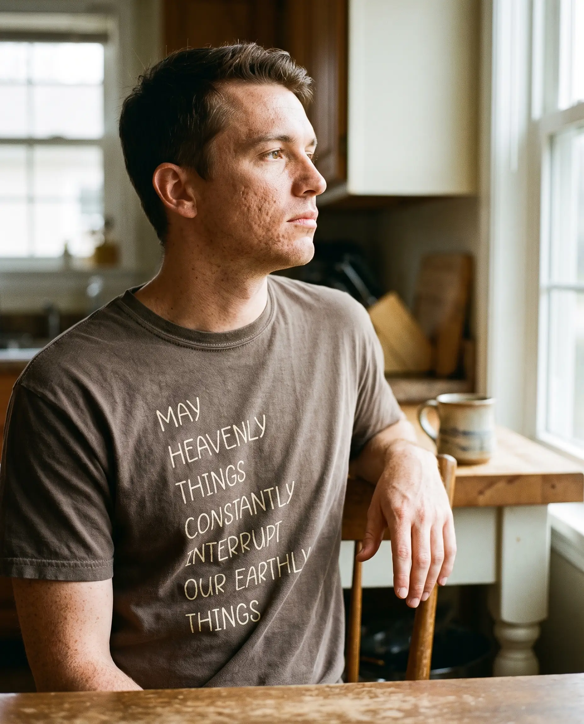 Model wearing the May Heavenly Things Interrupt Shirt