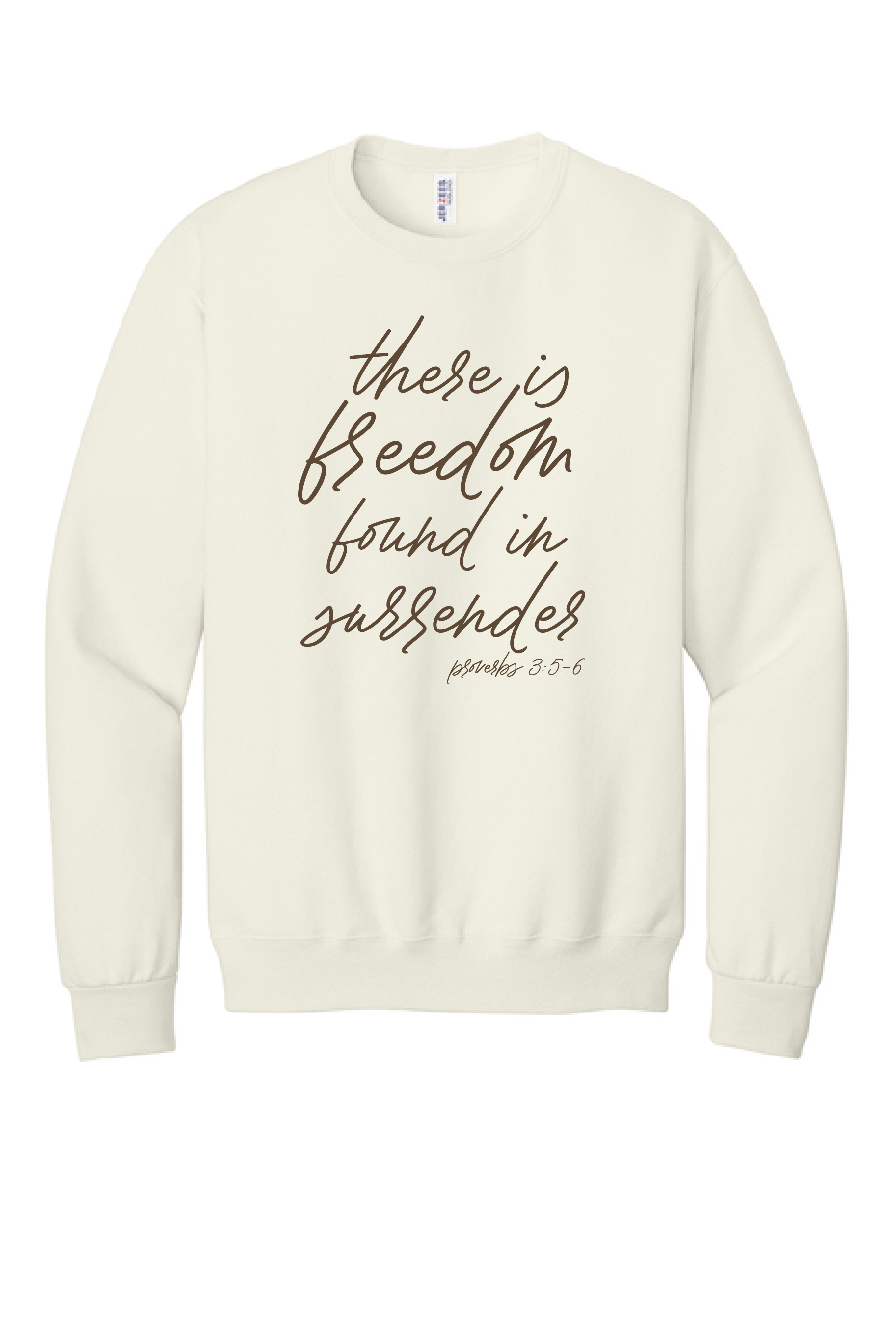 Freedom Found In Surrender crewneck, Proverbs 3:5-6 Christian sweatshirt
