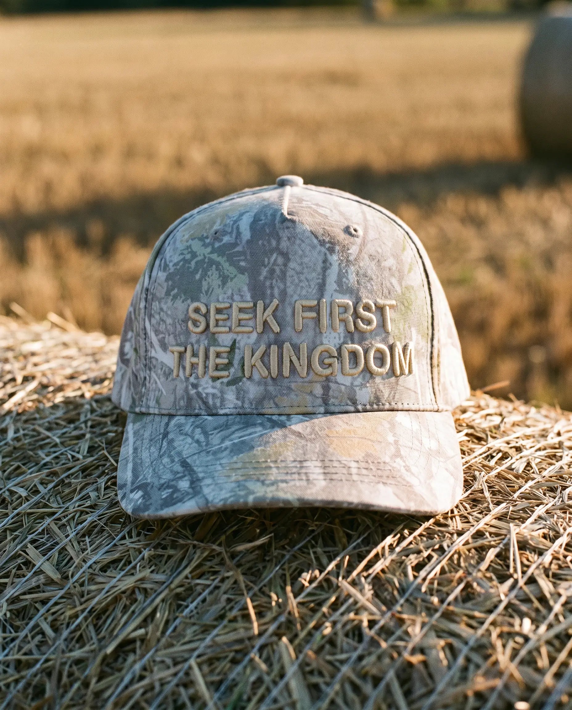 Seek First The Kingdom Hat, Camo product shot